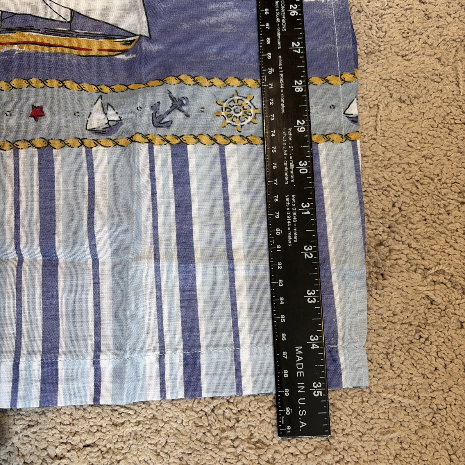 Nautical Curtain Set Swag & Panels Blue Lightweight Lighthouse Summer NEW