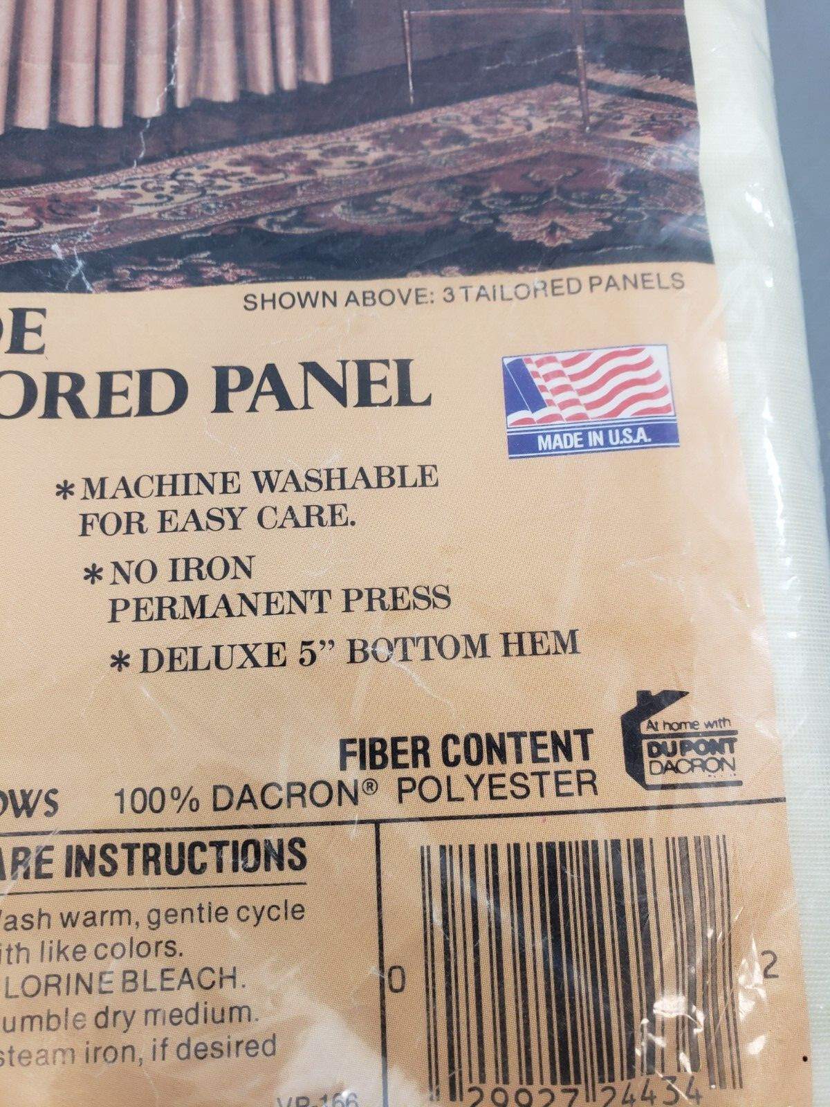 Dacron Batiste Tailored Window Panel 1 Extra Wide Panel Eggshell 84″x62″ NEW