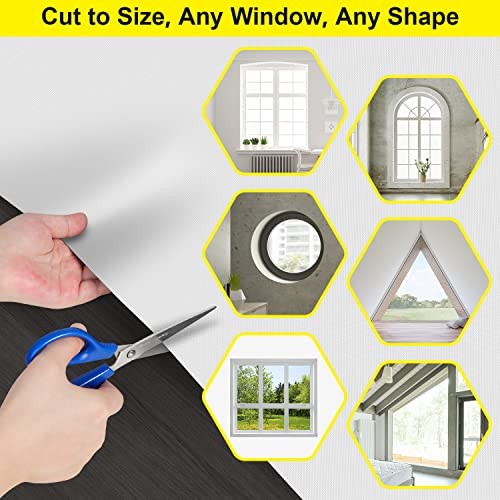 Cuttable Blackout Shades Fabric Sheet, Blackout Curtains for 57″W x 118″H White