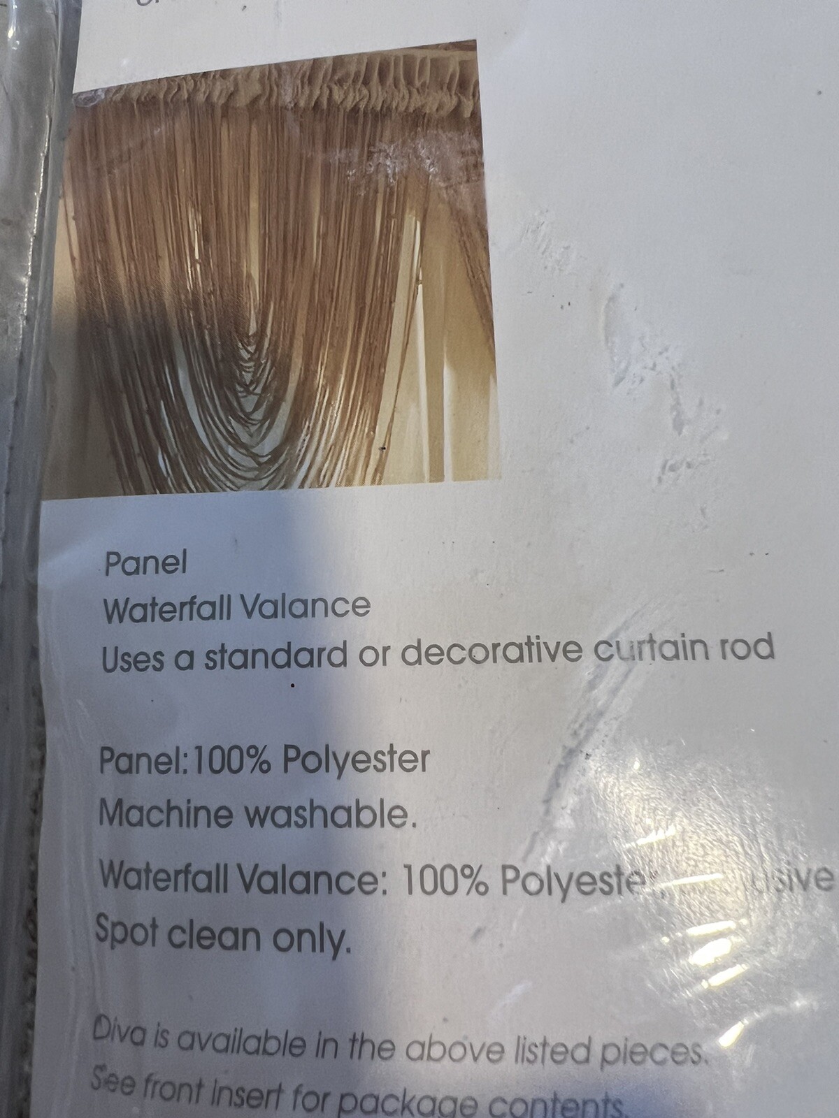 Beige Waterfall Valance 52 X 30“ Set Of 2