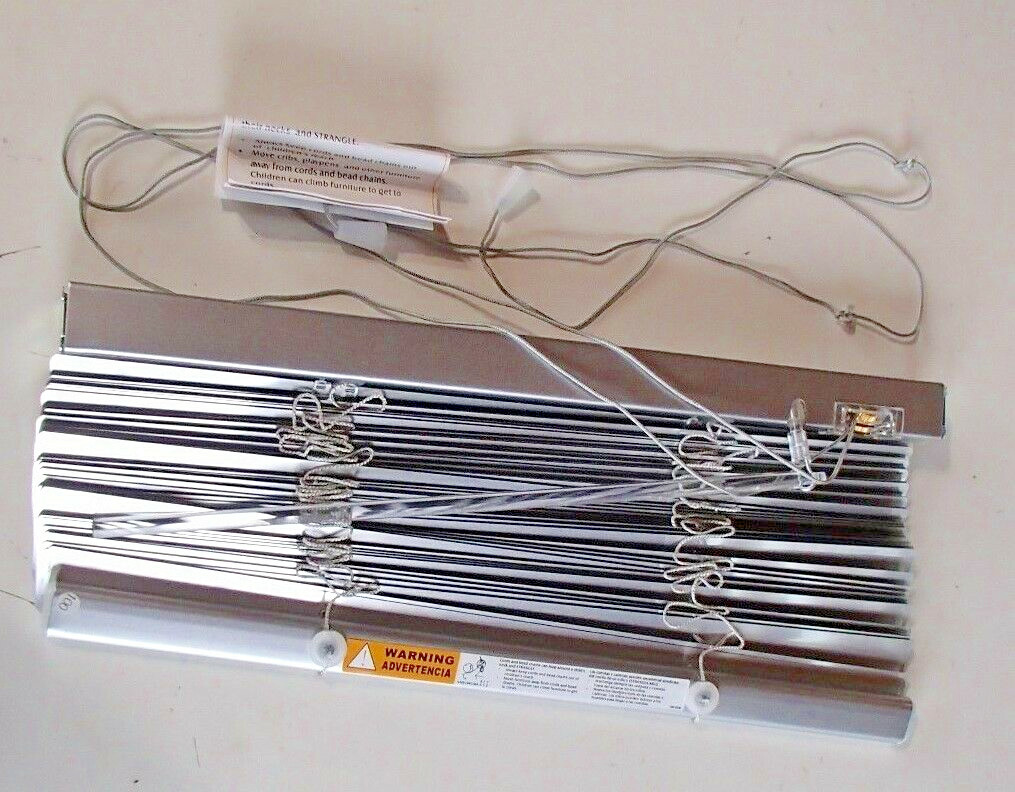 New 1″ Silver Aluminum Mini Blinds BRUSHED 26″ x 24″ RV TIN CAN CAMPER MOTORHOME