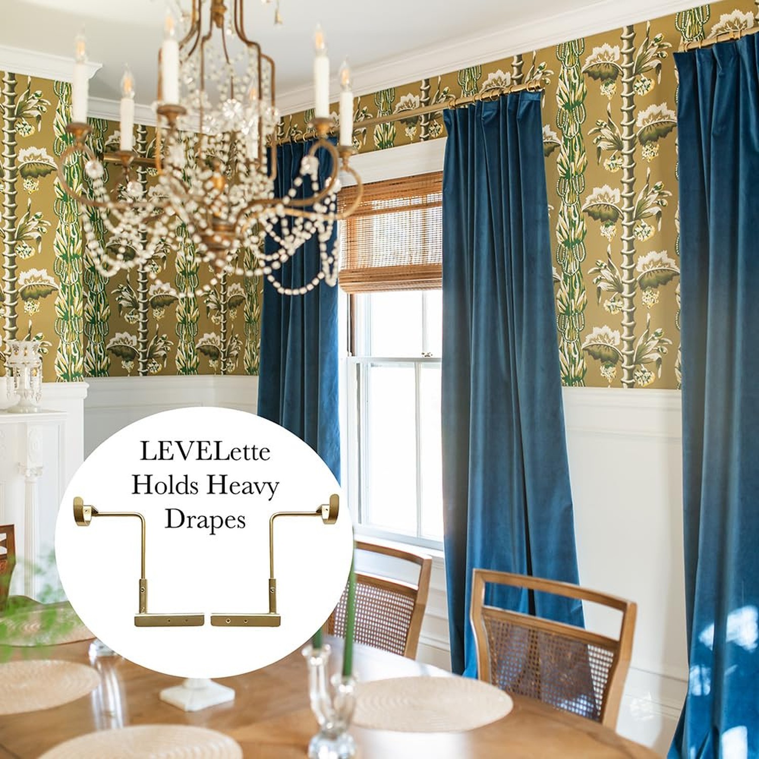 LEVELette Adjustable Curtain Rod Bracket: Hang Your Curtains with Ease. Two P…
