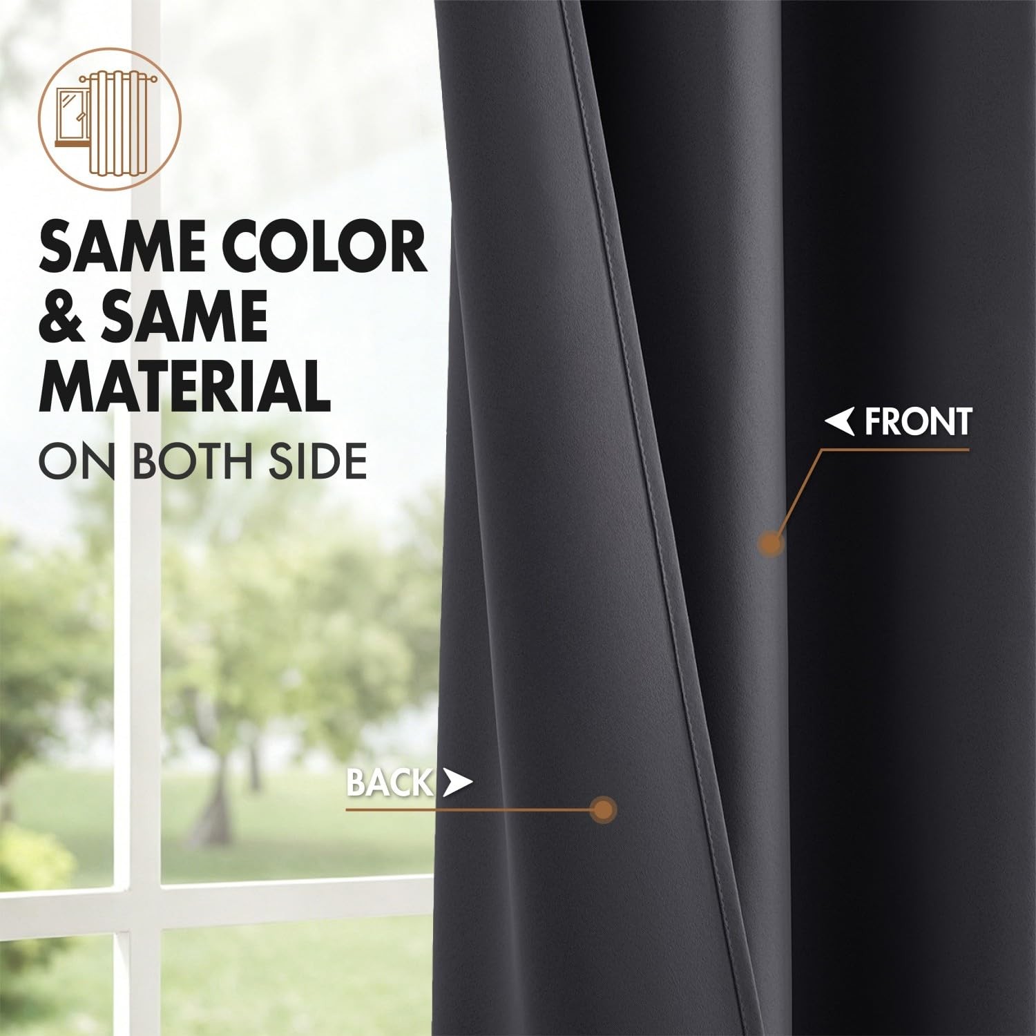 MIULEE Grey Blackout Curtains for Bedroom 40″W x 63″L (Pack of 2),