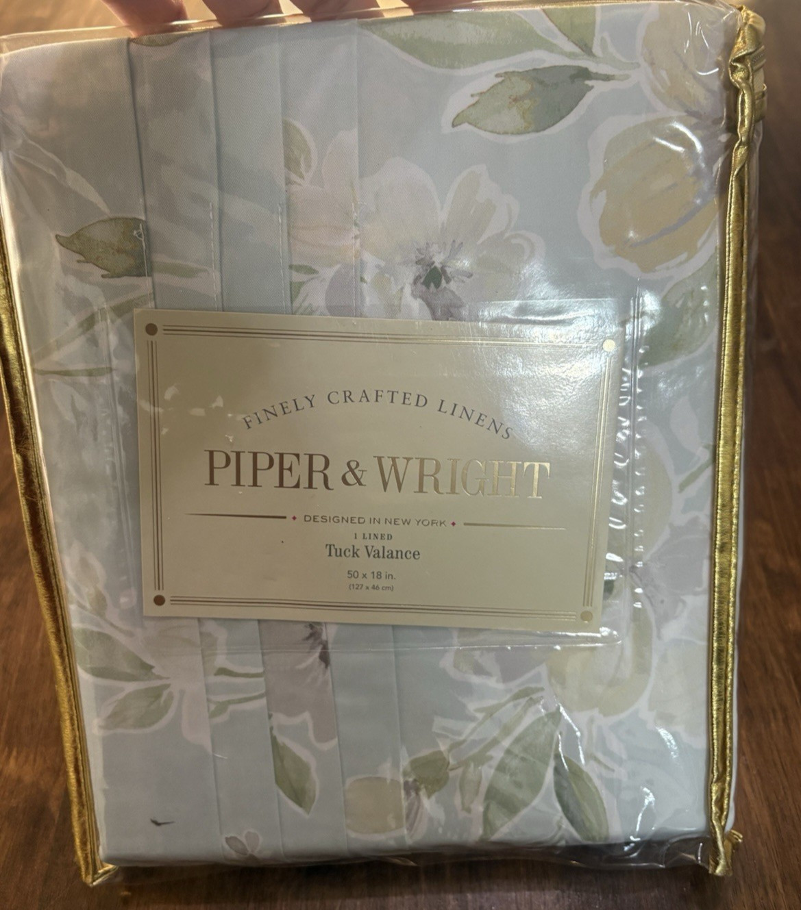 Piper And Wright Cassia Tuck Valance NEW Light Blue Floral Cottage Lined