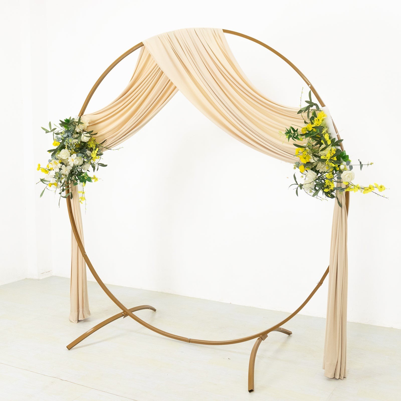 18 ft BEIGE 4-Way Stretch Spandex Divider Backdrop Curtain Party Wedding