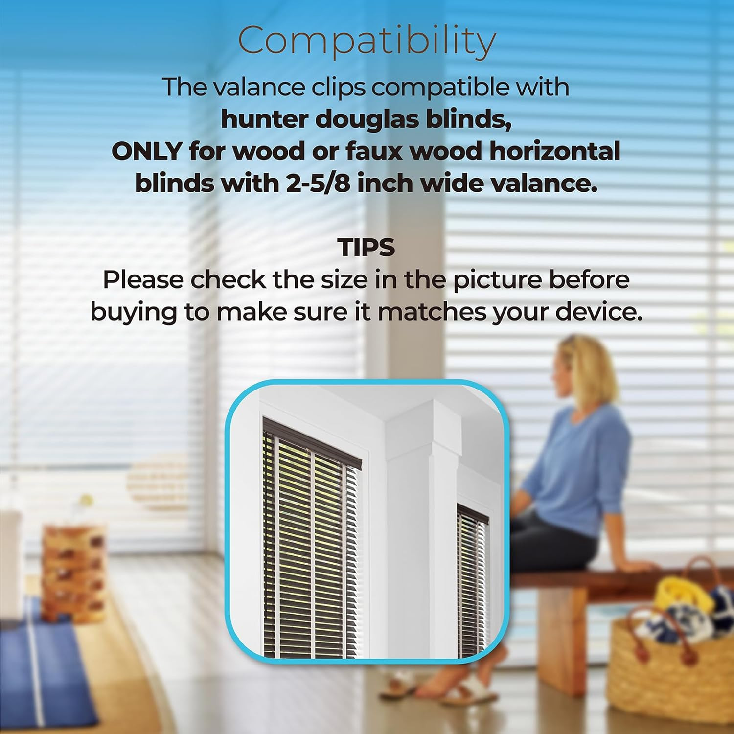 10 Pcs Valance Clips for Blinds Compatible with Hunter Douglas, 2.5 Inch Horizon