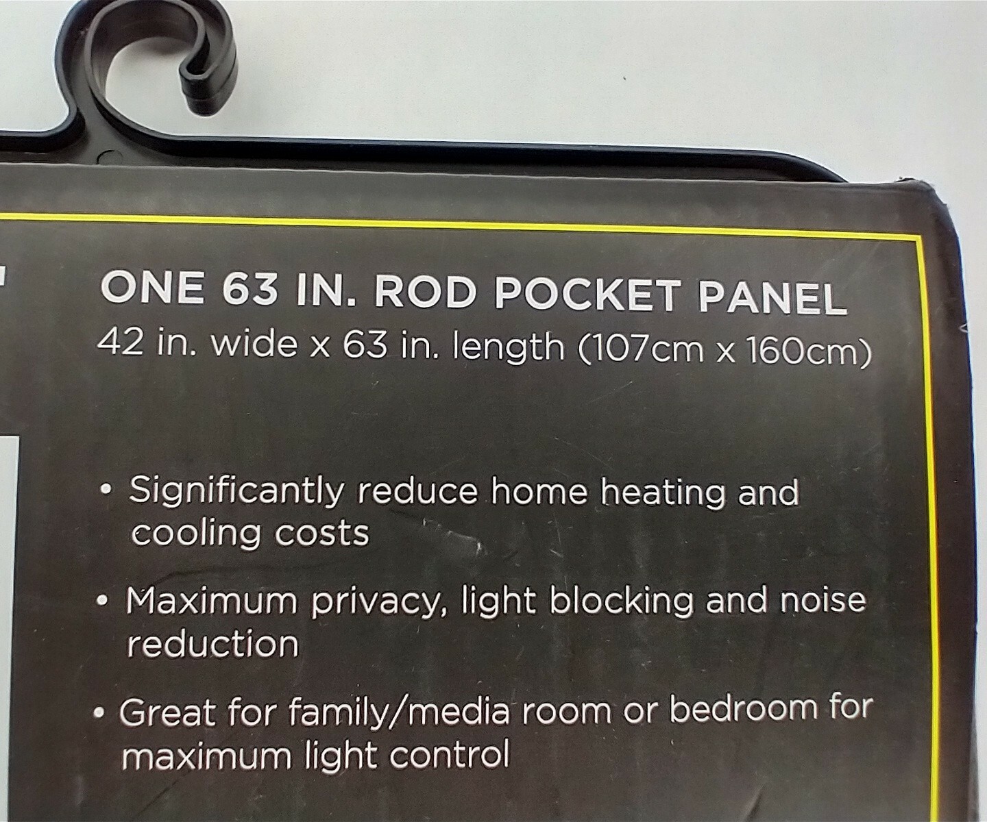 Eclipse Blackout Curtain One (1) Rod Pocket Panel 63 Inch Braxton White