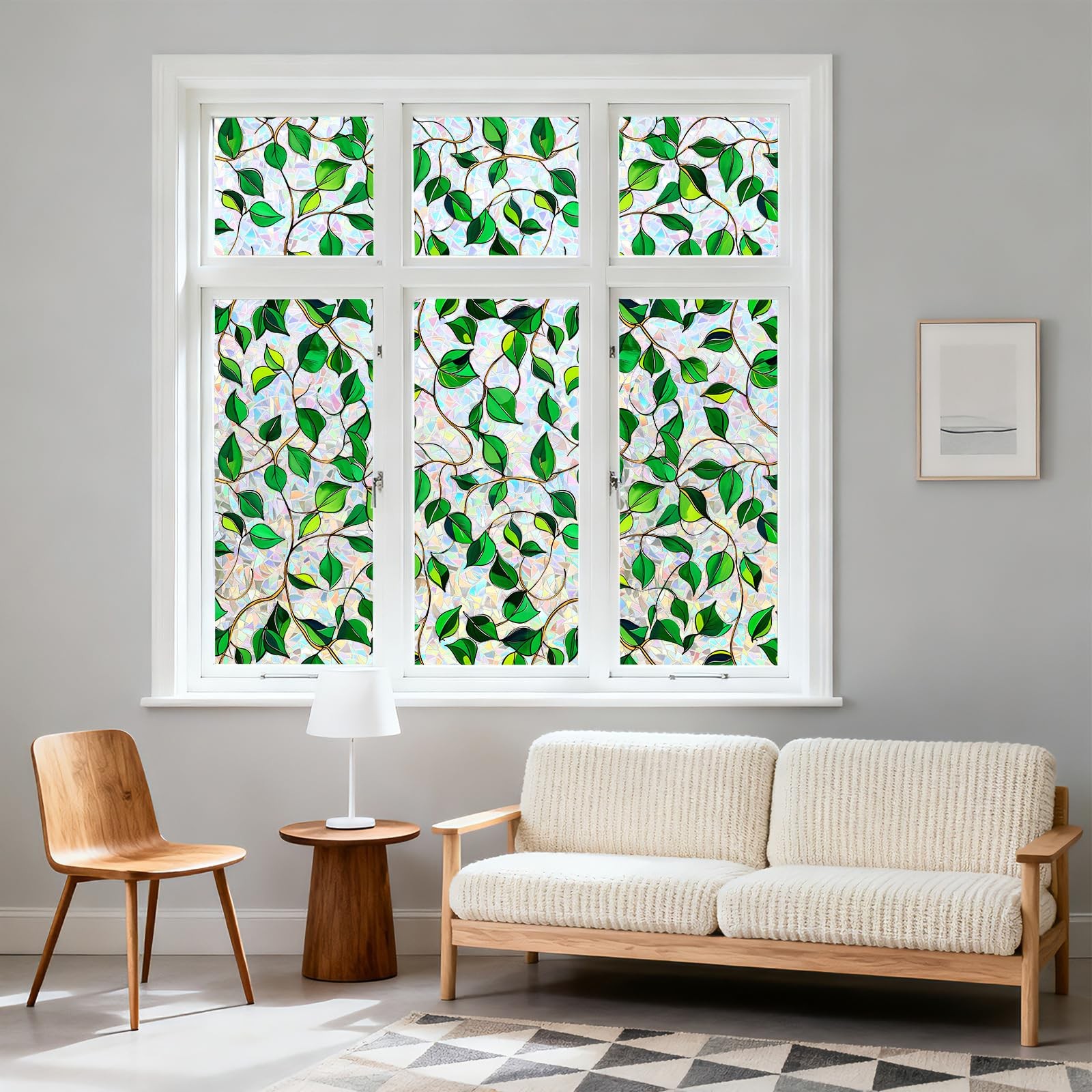Decorative Stained Glass Window Film – UV Blocking Privacy Tint, 17.5 x 78.7