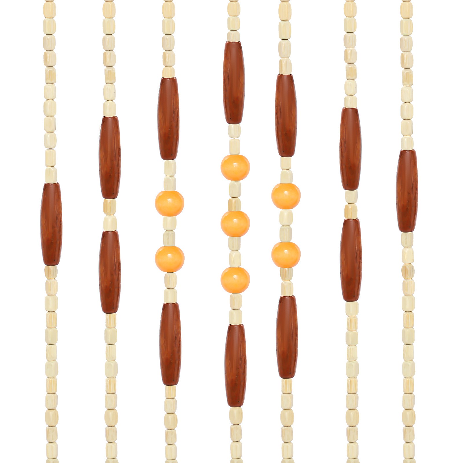 Door Curtain Boho Rustic Door Curtain for Doorway Bamboo Wood Rectangular