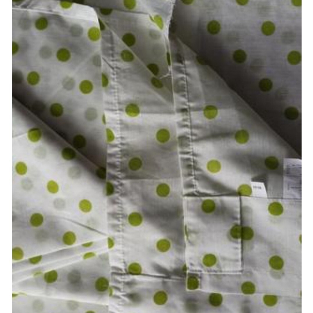 GRONSKA PRICKAR – Semi-Sheer White Curtain Green Dots – IKEA – Set of 2 Panels