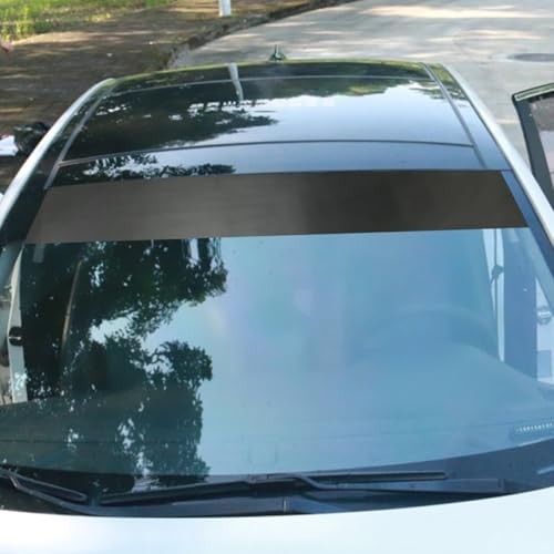 Car Windshield Banner & Sun Strip Tint – Matte Black Vinyl Sun Visor Decal for
