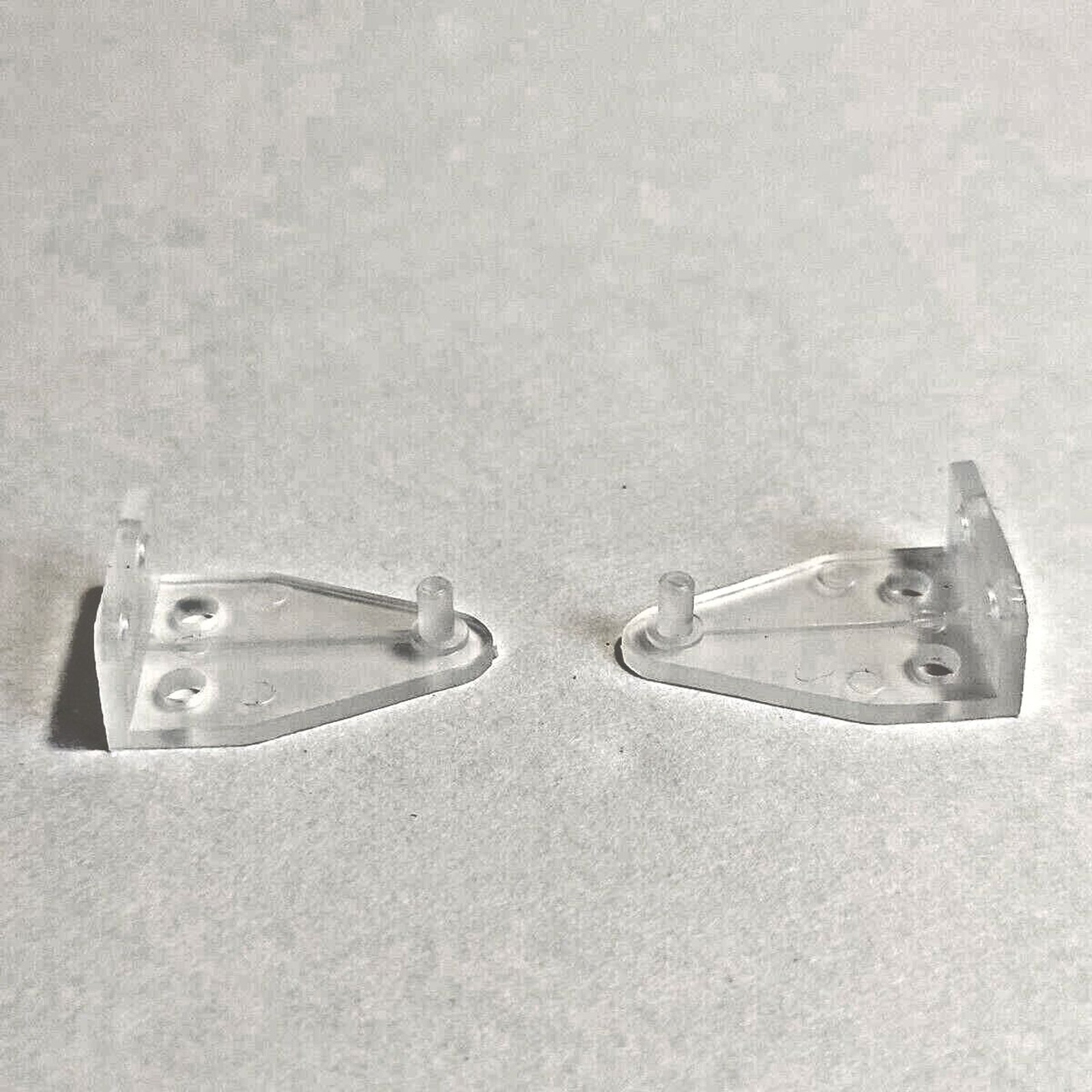 Lot of 2 Horizontal Blind Hold Tie Down Bracket Replacement Parts Clear Plastic