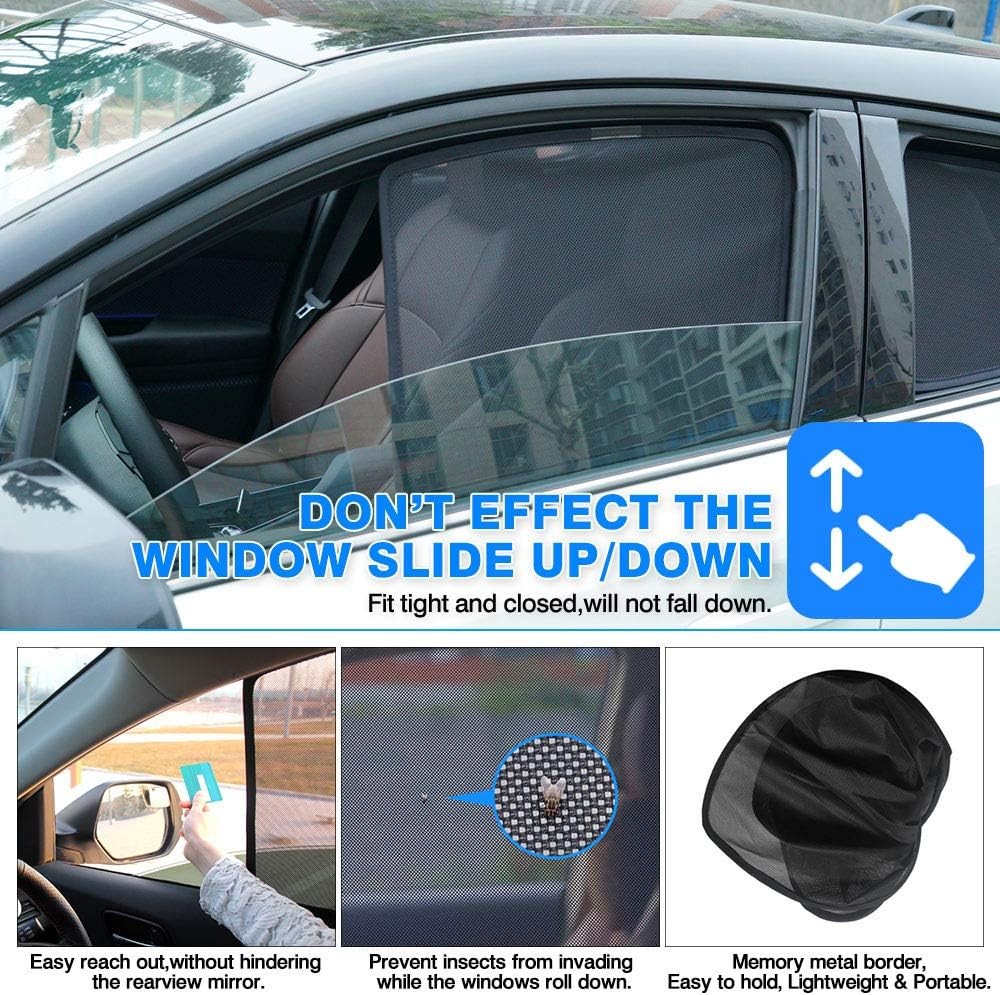 Powerty Custom Fit for Side Window Shade Toyota RAV4 19+ RAV4, black