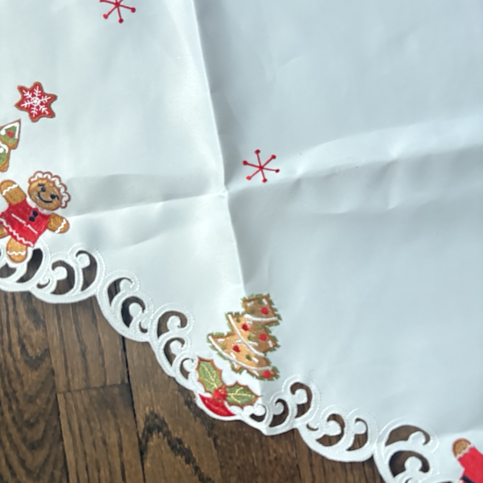Gingerbread Embroidered Swag Curtains 2 Pc Set 36 Inch Long 29 In Wide Polyester