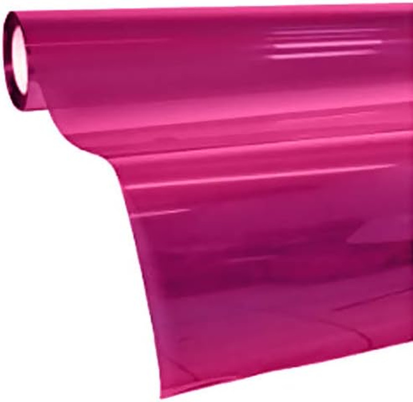 Transparent Colorful Vinyl Window Tinting Sheets (1.49Ft X 5Ft, Pink)