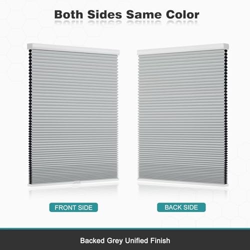 Cordless Cellular Shades, Blackout Honeycomb Shades 33″W x 72″H Blackout-grey