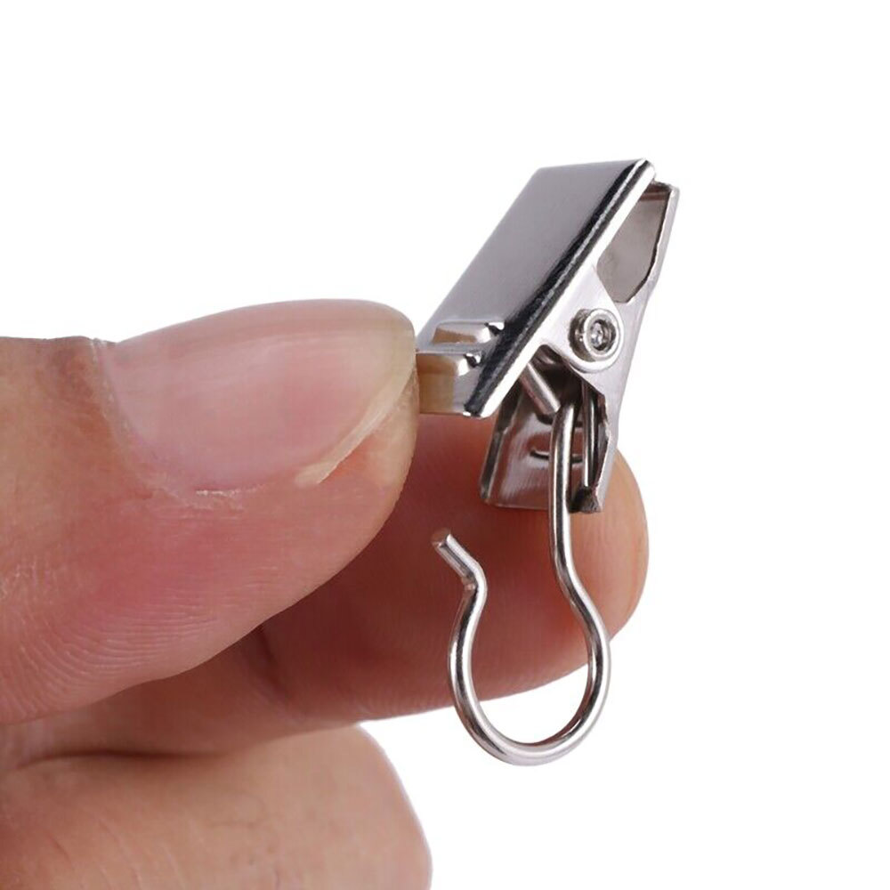 50/100pcs Stainless Steel Curtain Clips w/ Hook for Curtain Photos Decor USA