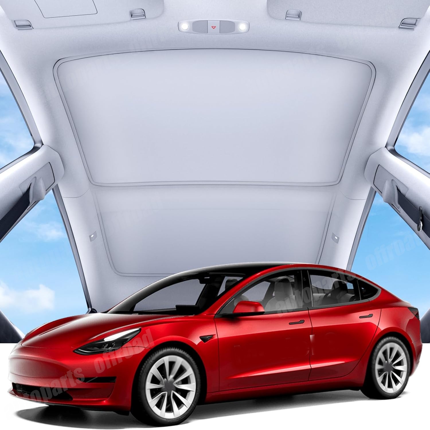 Roof Sunshade For 2023-2025 Tesla Model 3 Upgraded Sunroof Shade Sunshade