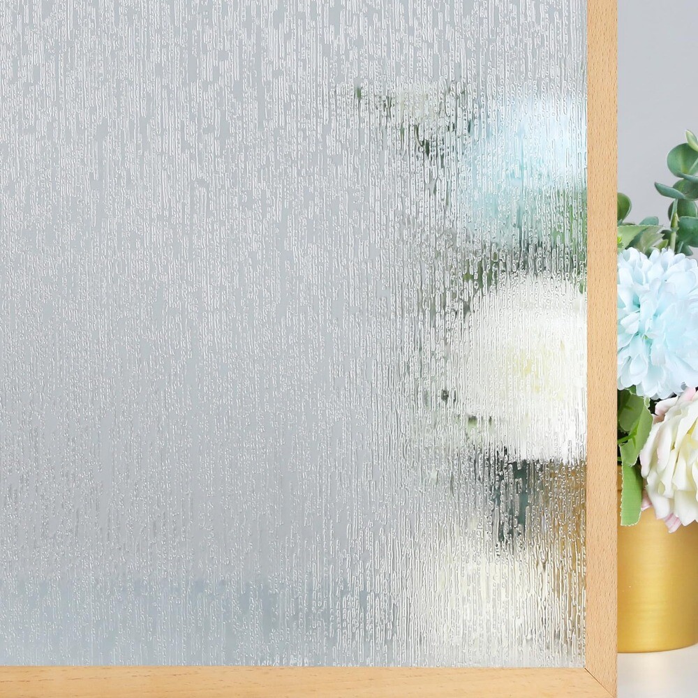 rabbitgoo Window Privacy Film Frosted Static Cling Rain Silk Sticker UV Blocking