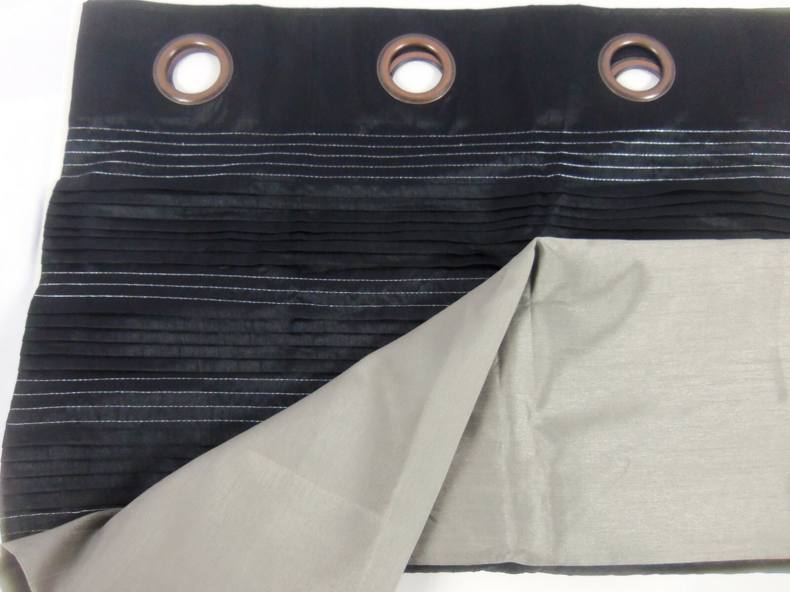 Unbranded Black and Silver Pattern Design 8 Grommet Curtain Single Panel 53 x 84