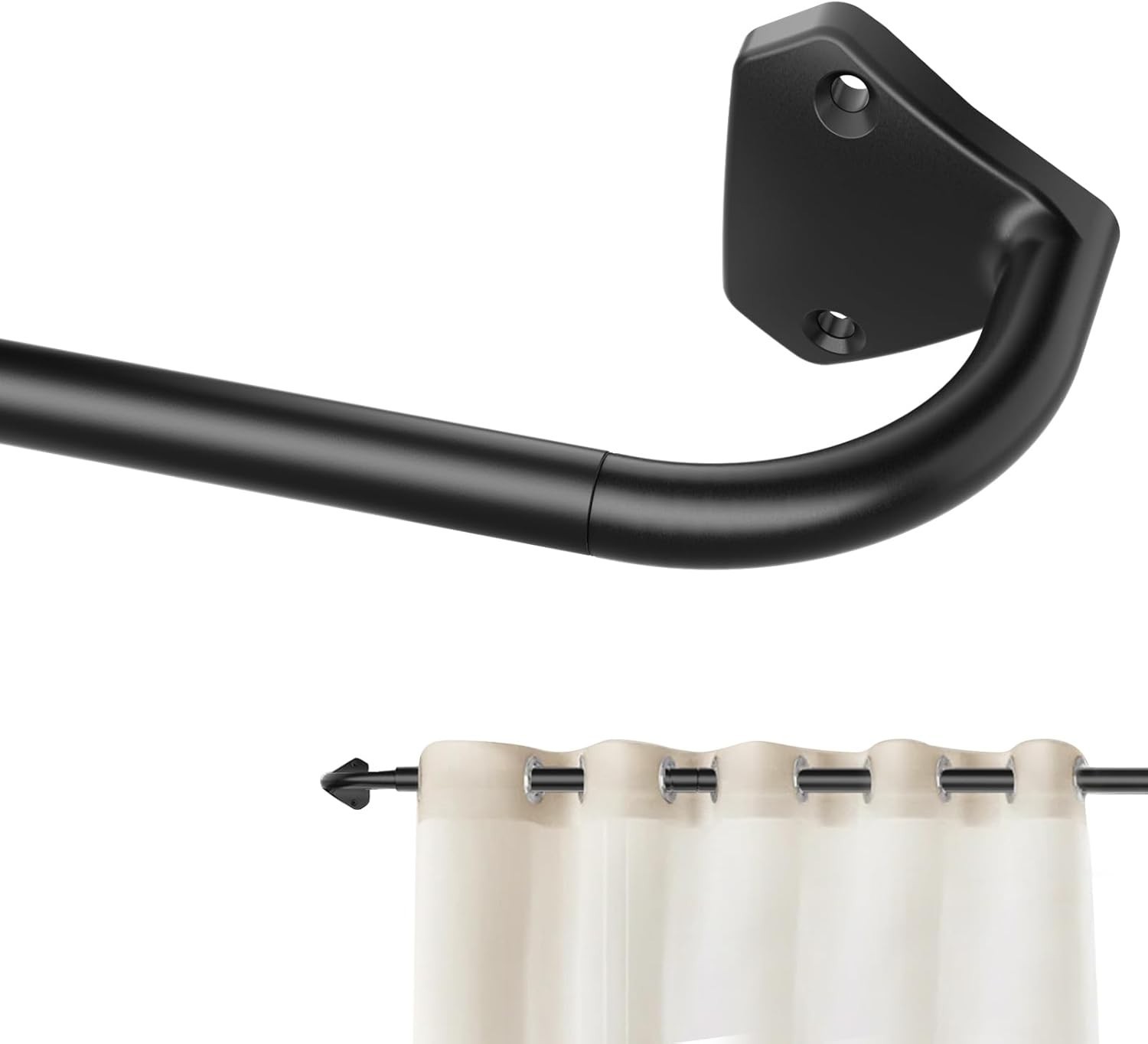 Wrap Around Curtain Rods for Windows 48 to 84 Inch Bedroom Blackout Curtain Rods