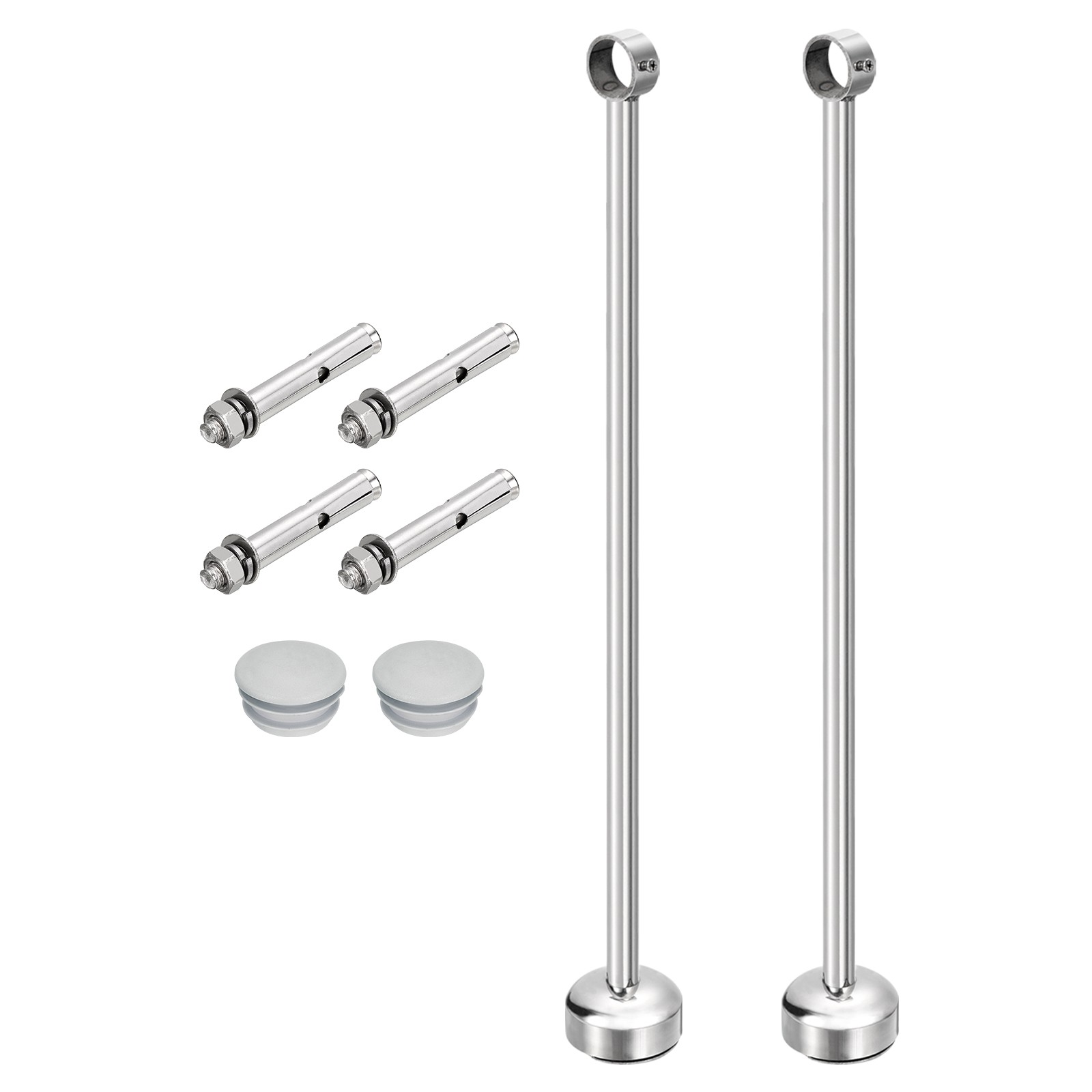 2 Set Ceiling Mount Curtain Rod Bracket 32mm/1.26″ Pipe Length 450mm/17.72″