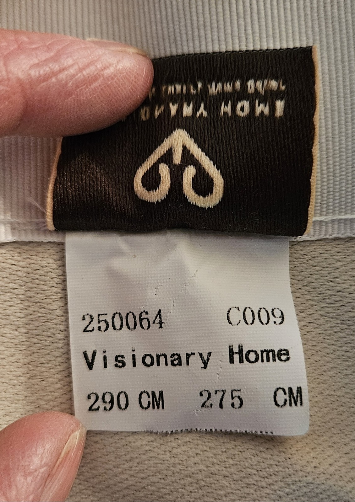 Visionary Homes Cream w/ Blue Floral Embroidery 53.5×107.5 X Long Curtain Panel