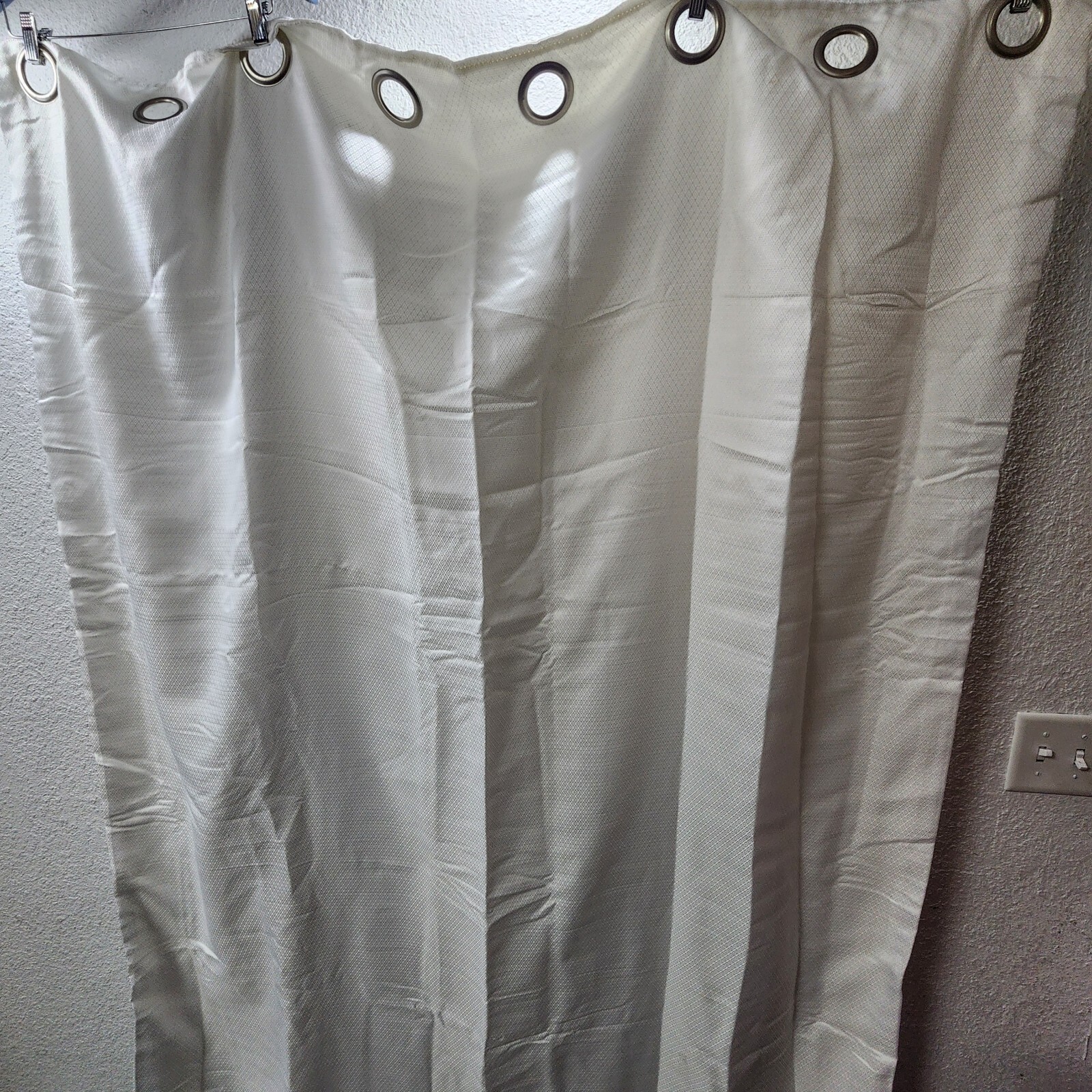 84-Inch Linen Blend Grommet Window Curtain Single Panel, White