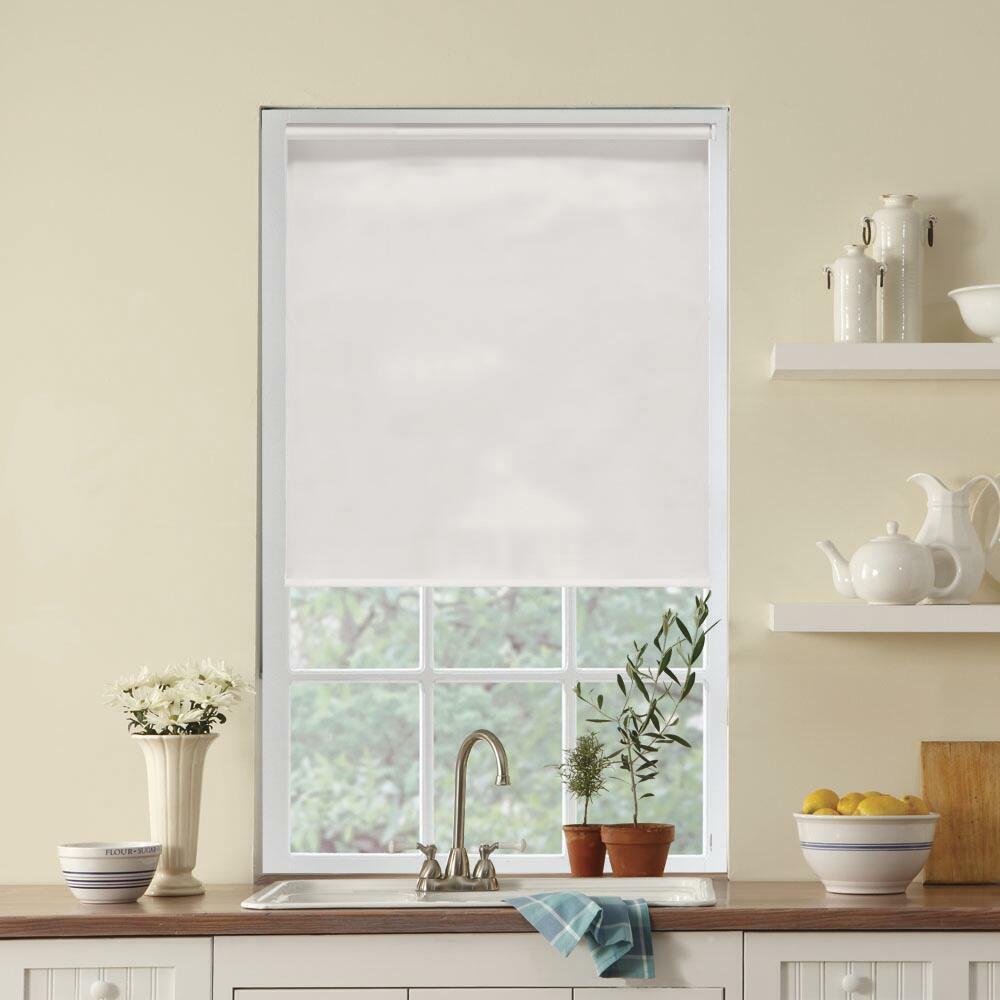White Light Filtering 4 mil Vinyl Roller Shade 37-1/4″ W x 60″ L, Cordless Lift