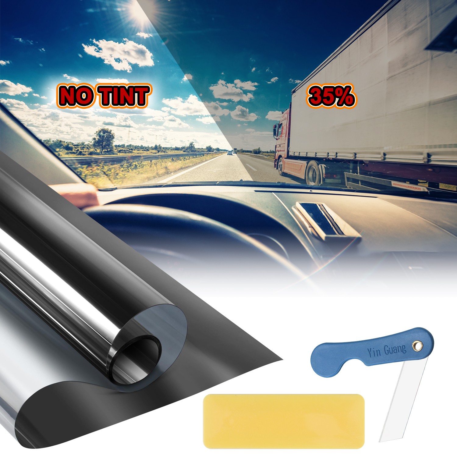 Car Window Tint Film – 20″ x 10FT/20FT Roll,5-50% VLT for Home,Office & Vehicles