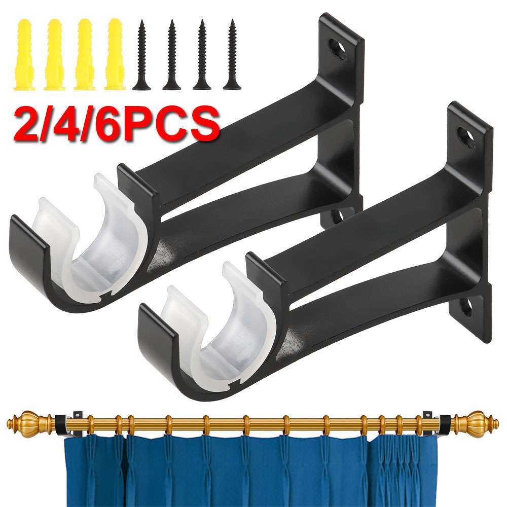 Curtain Pole Rod Brackets Window Holder Aluminum Alloy Heavy Duty Hardware NEW