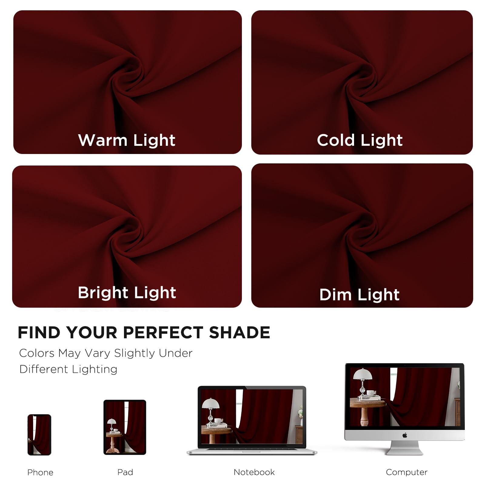CUCRAF Blackout Curtains 54 Inches Length 2 Panels Set, Rod Pocket and Back Tab