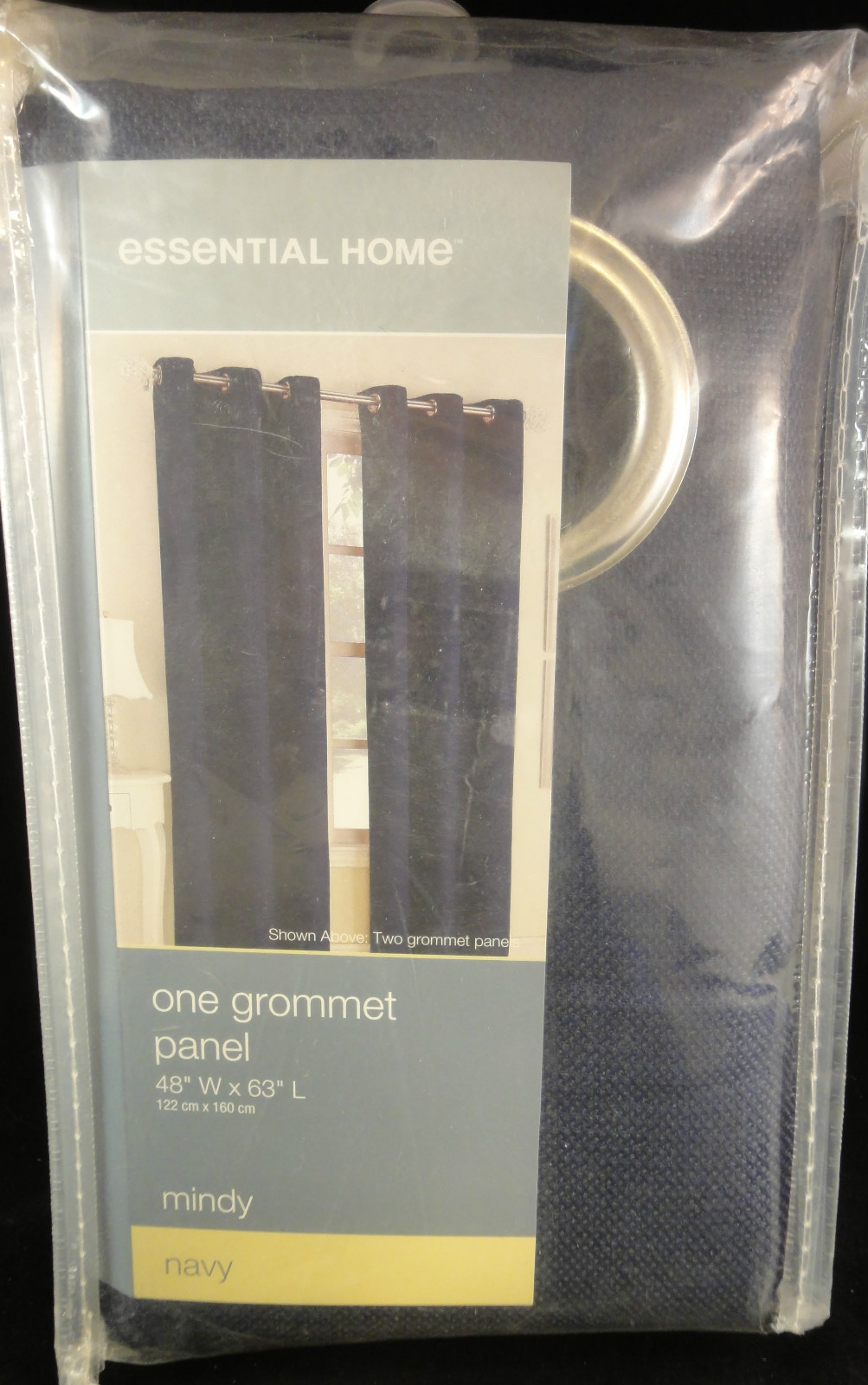 Essential Home One Grommet Panel Mindy Navy 48″x63″