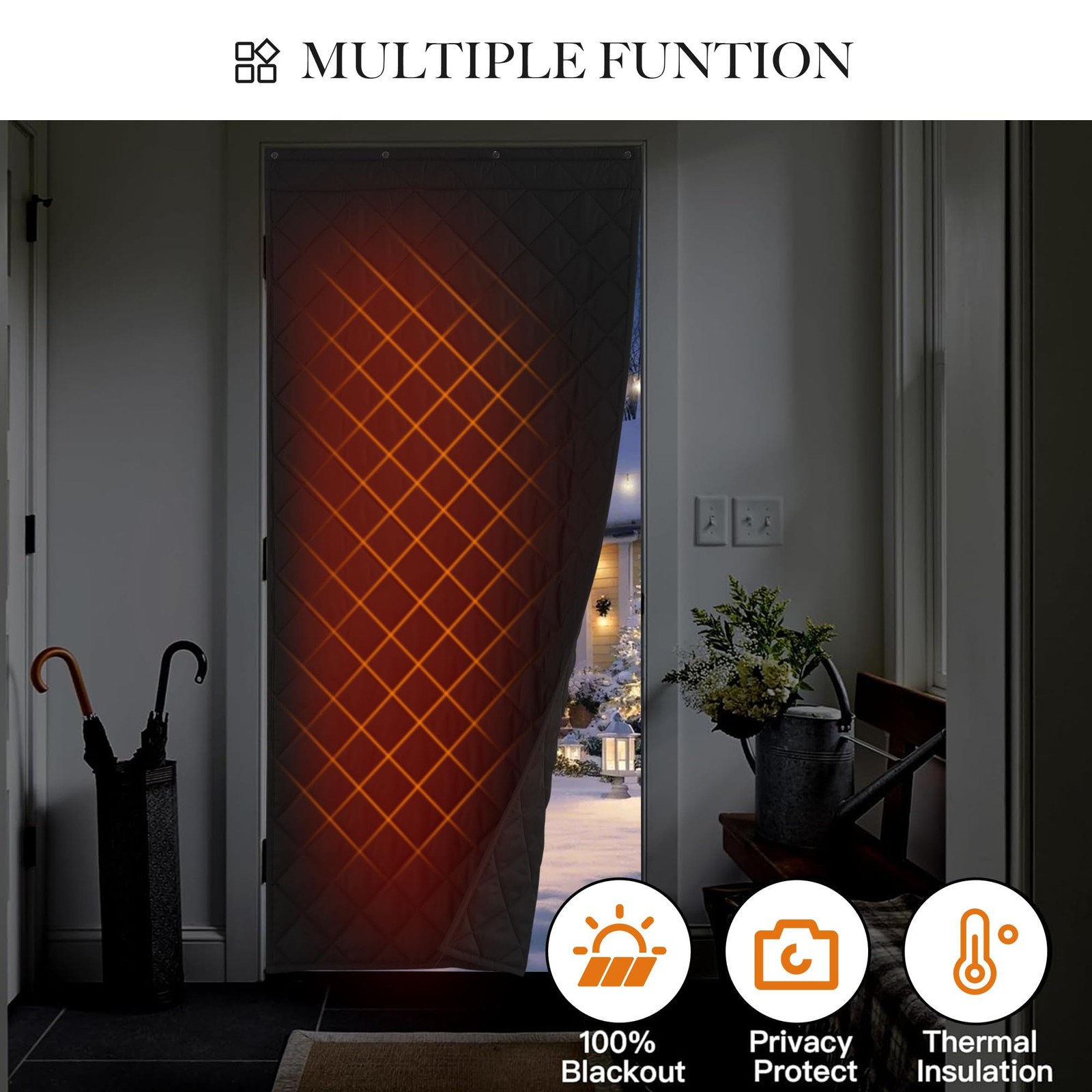 Large Summer Heat Blocking Thick Quilted Insulated Curtains, Thermal Insulate…