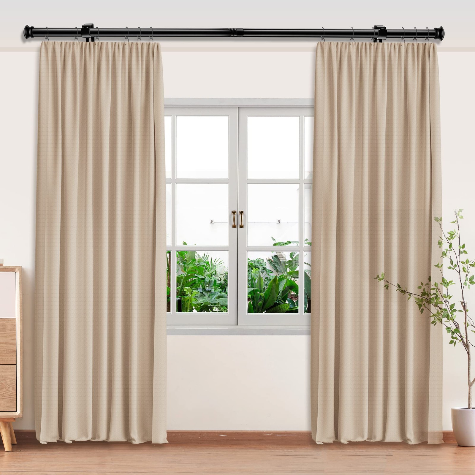 Standard Decorative Window Curtain Rods 30 to 116 Inch,5/8 Inch Diameter Small