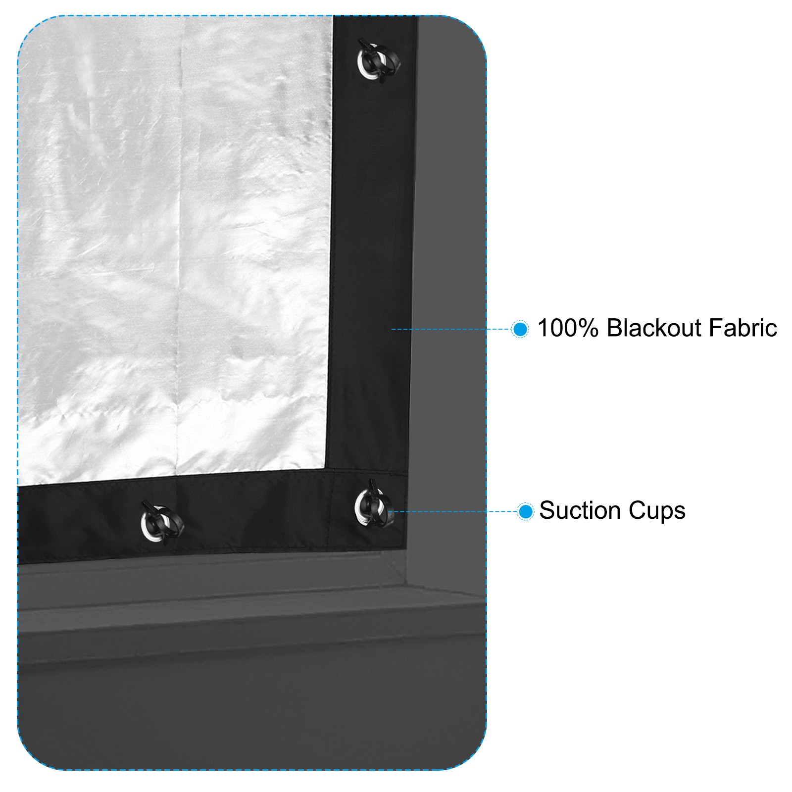 Nursery Blackout Curtain, 47″ x 38″ with Suction Cups for Nursery Bedroom