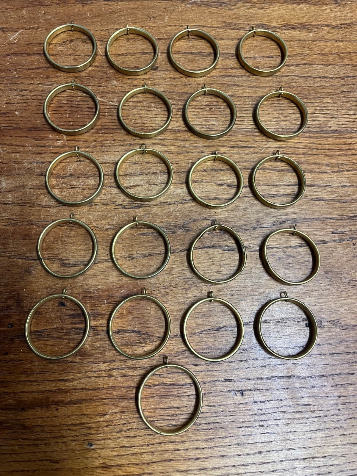 Vintage Café Curtain Rings Antique Brass Finish 1-3/4″ Diameter Lot 21pcs