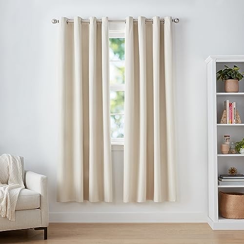 Room Darkening Blackout Window Curtain with 52″W x 84″L (Pack of 1) Beige