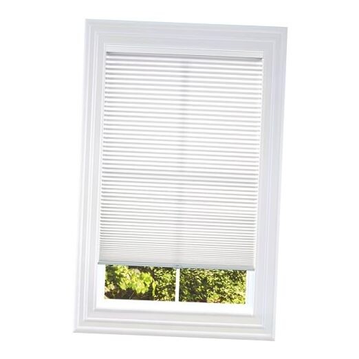 Cellular Honeycomb Cordless Shade, 9/16″ Single Cell, Light 23″W x 72″H White