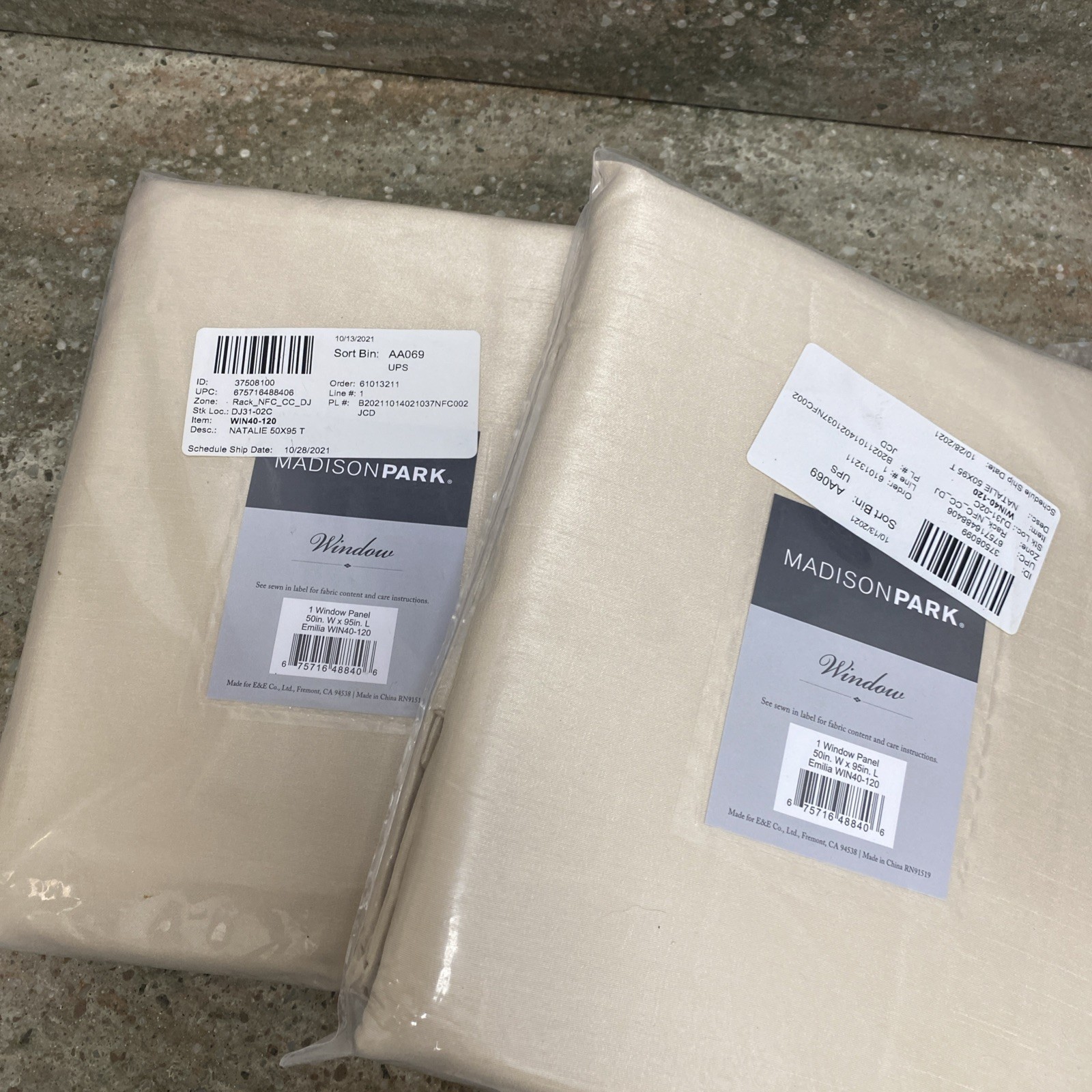 Madison Park Emilia 50”x95” WIN40-120 Curtain Panel Pack of 2 Window Drapes