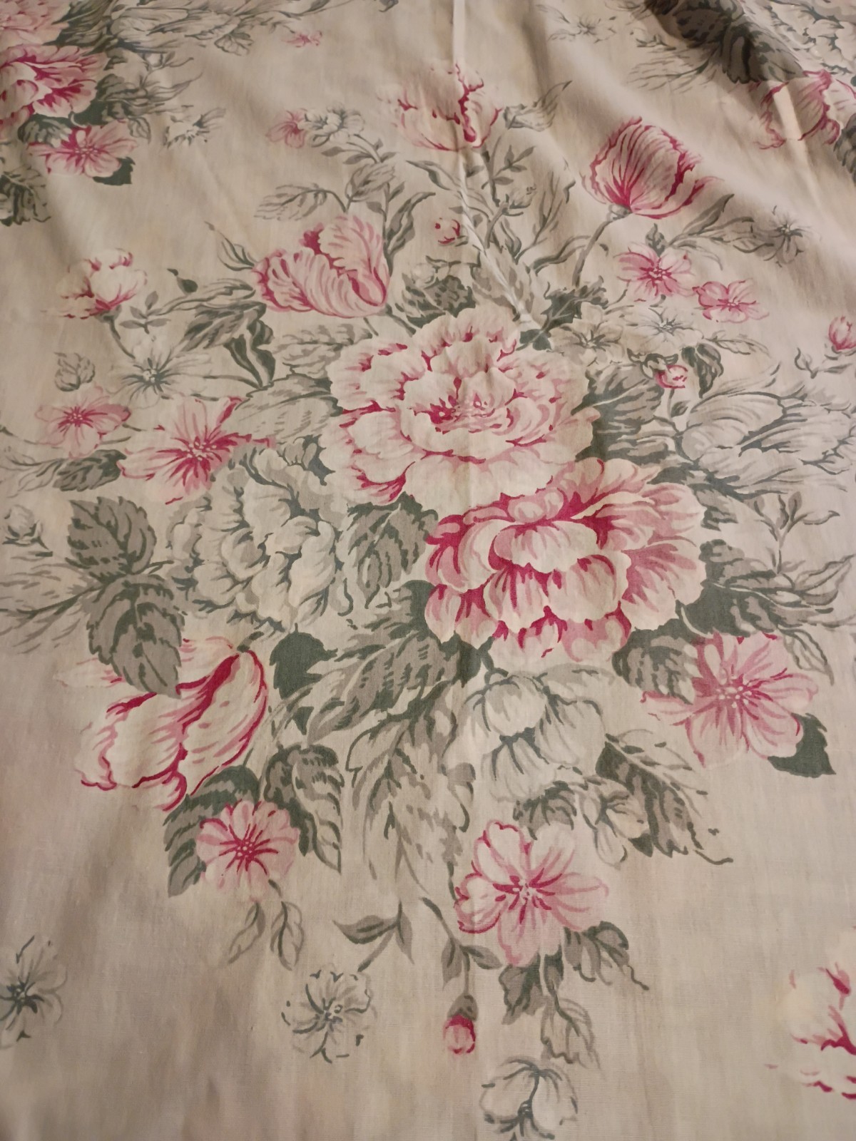 VINTAGE ROSE WINDOW CURTAINS (1 Pair, 64×85”) Valance Panel And Tiebacks “USA”