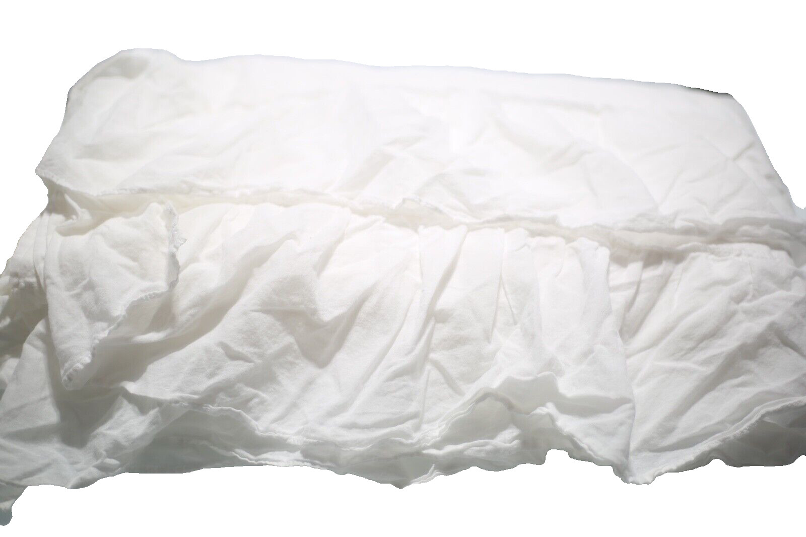 Pottery Barn Teen 44 x 96 in Ruffle Curtain Panel White Cotton Cottage Girly