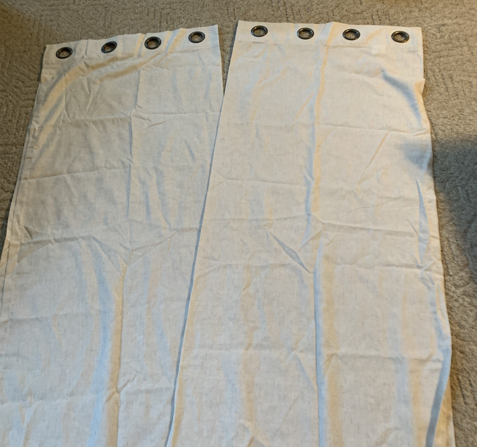 Grommet Curtain Panel Pair Off White Blackout Cream 50×64 Light Weight
