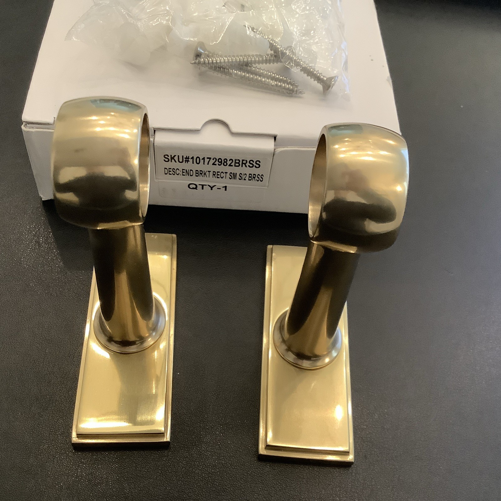 Restoration Hardware Easton End Brackets Rectangular Brass Small- Pair