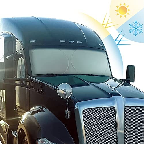 Semi Truck Sun Shade for Windshield and Side Windows | Upgrade 300T Semi