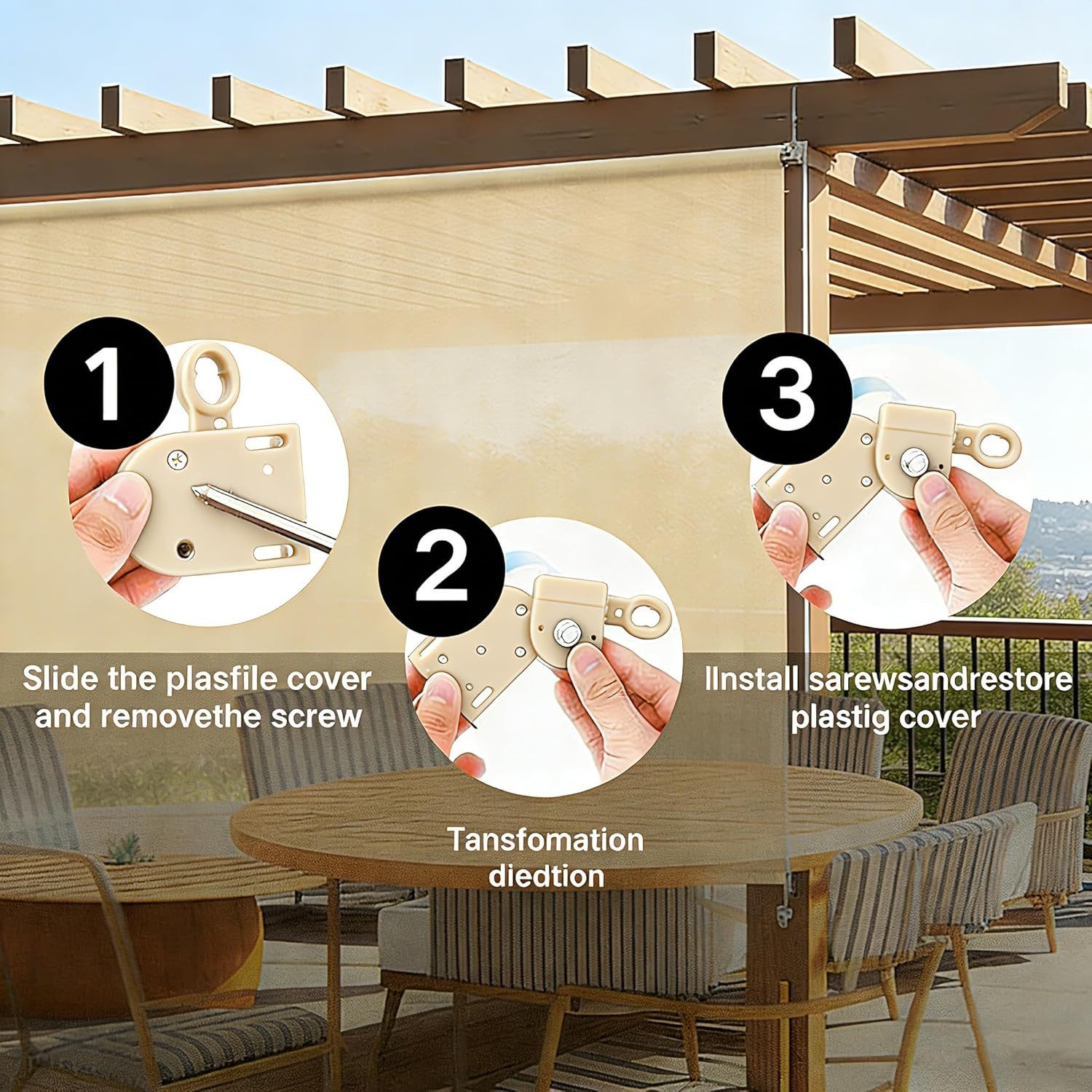 Universal Replacement Installation Accessories for Indoor/Outdoor Sunshade and R