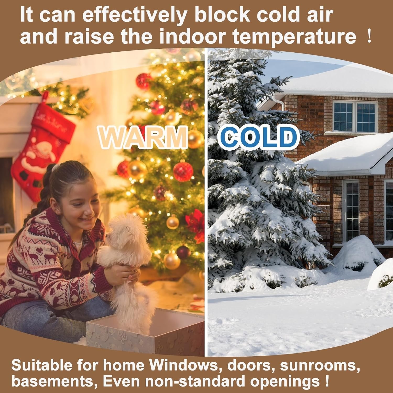 Reusable Window Insulation Kit 39×48, Clear Thermal Plastic Cover for Winter