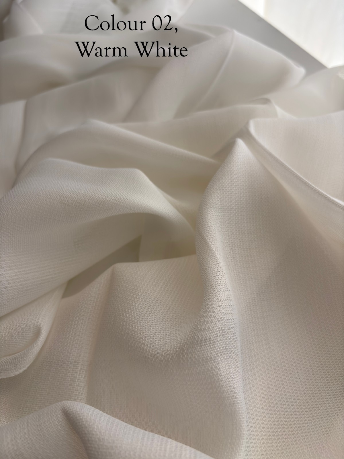 Custom Soft Sheer Curtains Elegant Voile Faux Linen Window Drapes White Panels