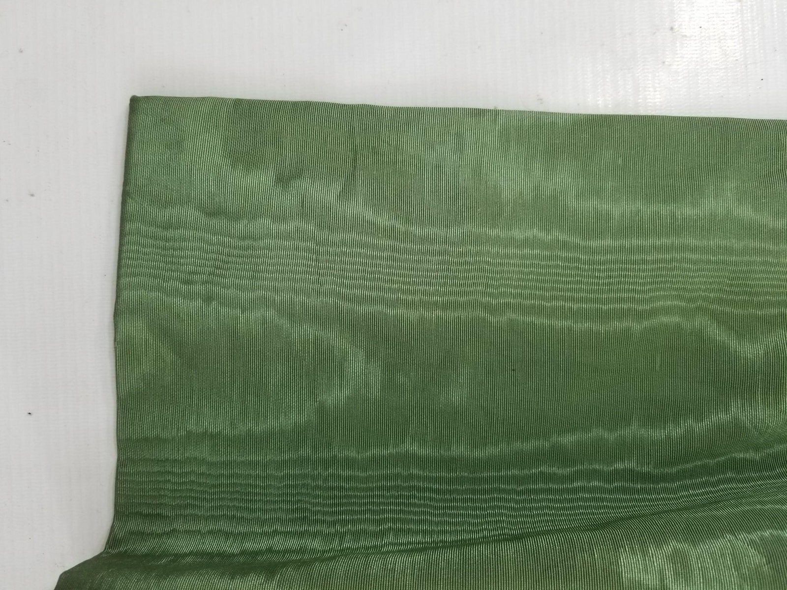 Vintage Green Moiré Pattern Lined Curtain Panel 136×68 inches