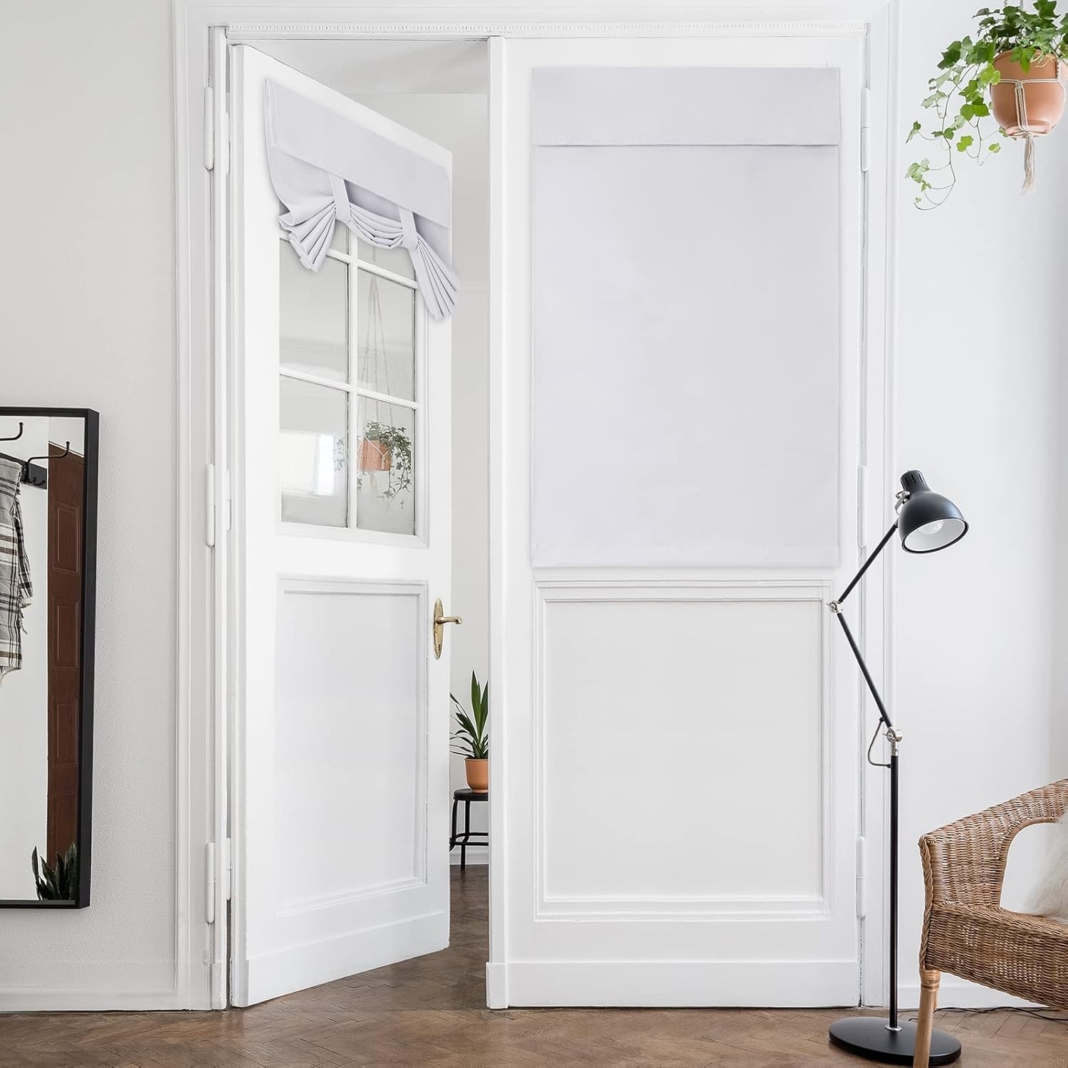 Blackout Thermal Insulated French Door Curtains for Privacy Easy Install Soft